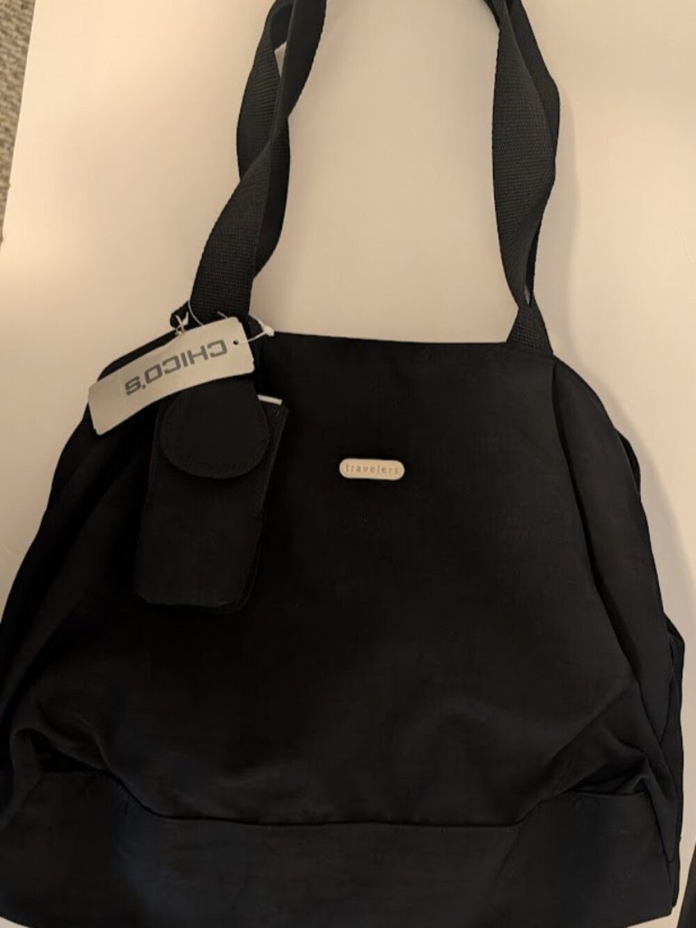 Chico's Traveler black luggage bag NWT